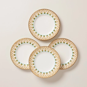 British Colonial Bamboo Accent Plates - Set of 4modern kitchen decor ,kitchen dinner set ,dinnerware 