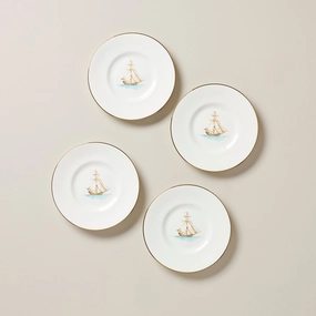 British Colonial Tradewind Dessert Plates - Set of 4modern kitchen decor ,kitchen dinner set ,dinnerware 