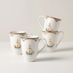 British Colonial Tradewind Mugs - Set of 4modern kitchen decor ,kitchen dinner set ,dinnerware 
