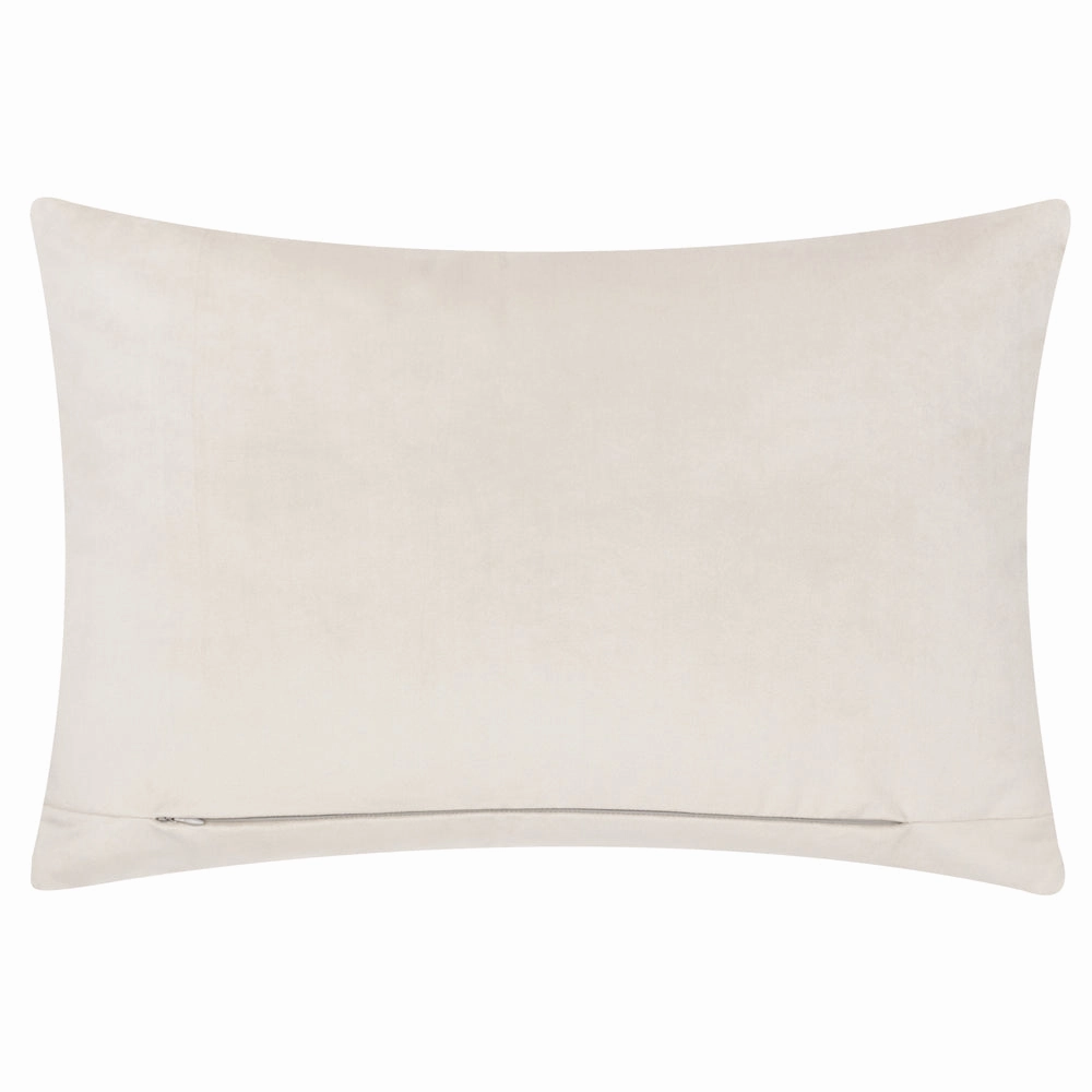 Brook Embroidered Velvet Cushion Linen