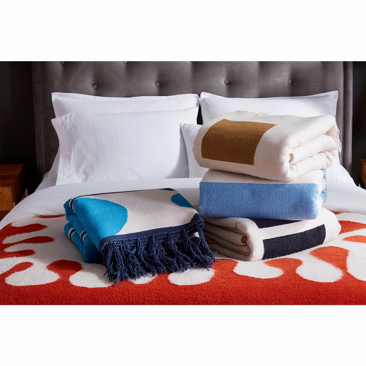 Brushed Alpaca Mondrian Coverletbedding sets ,throw blankets 