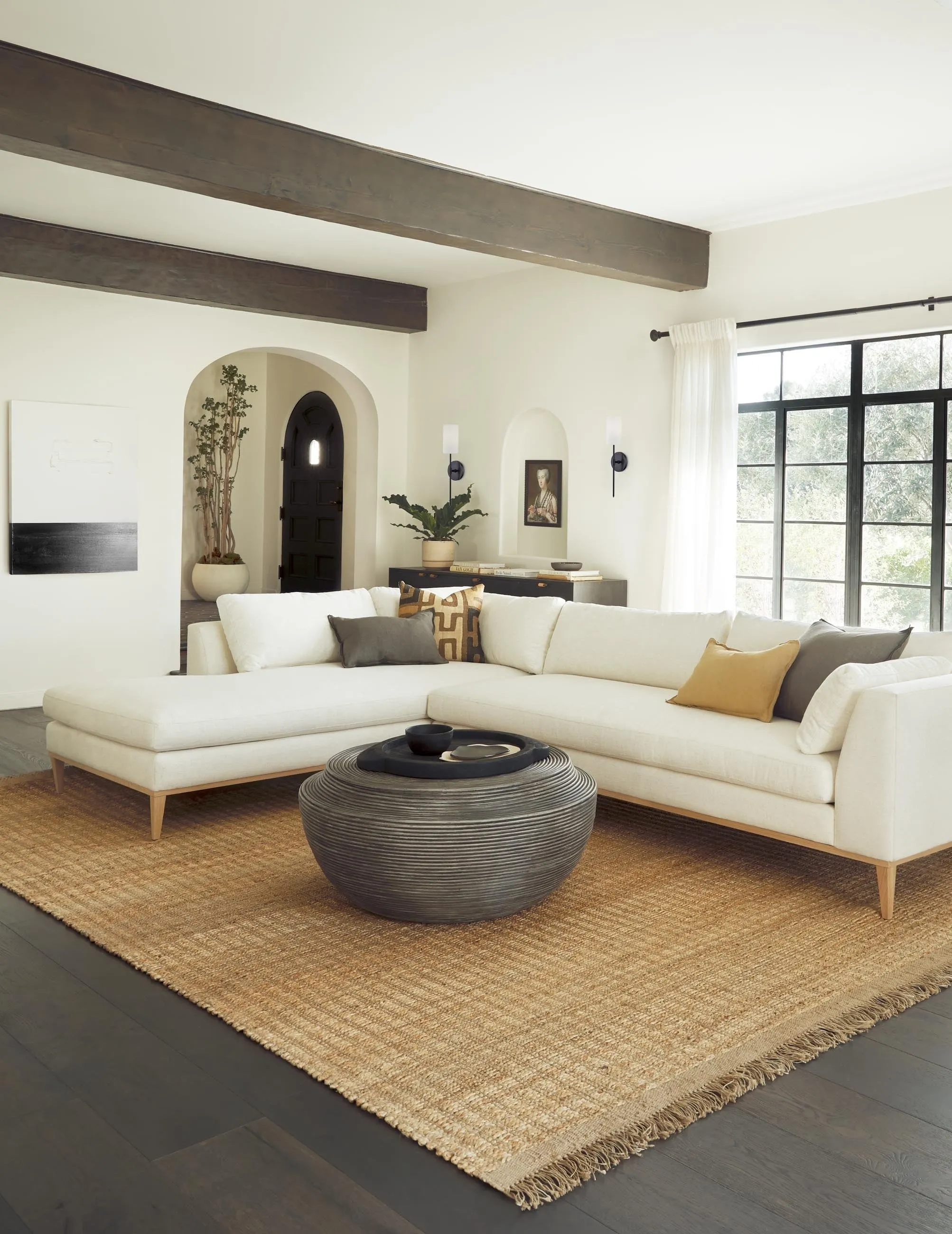 Bryn Handwoven Jute Rugmodern color block patchwork rug