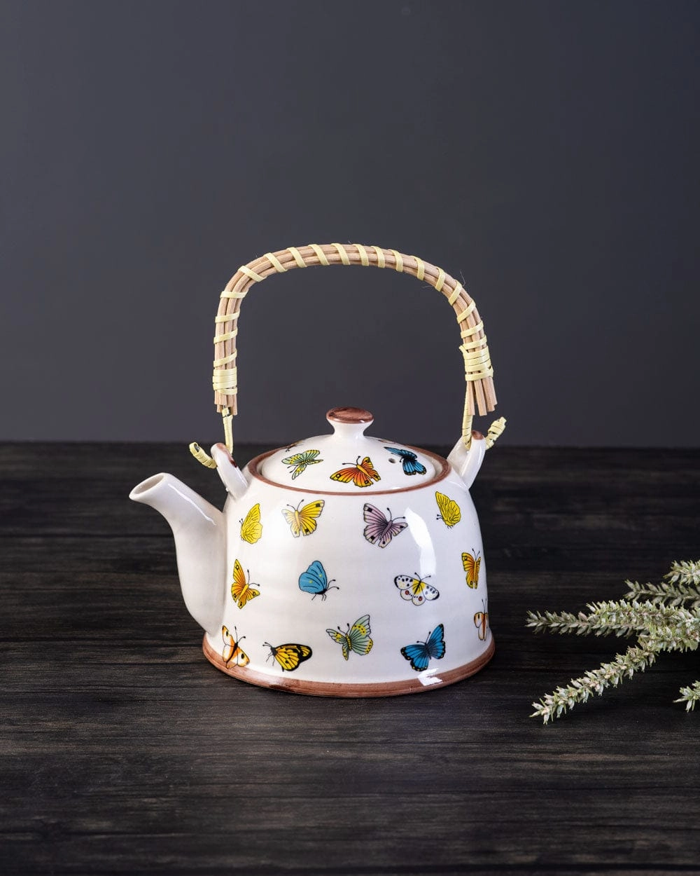 Butterfly Ceramic Tea Kettle