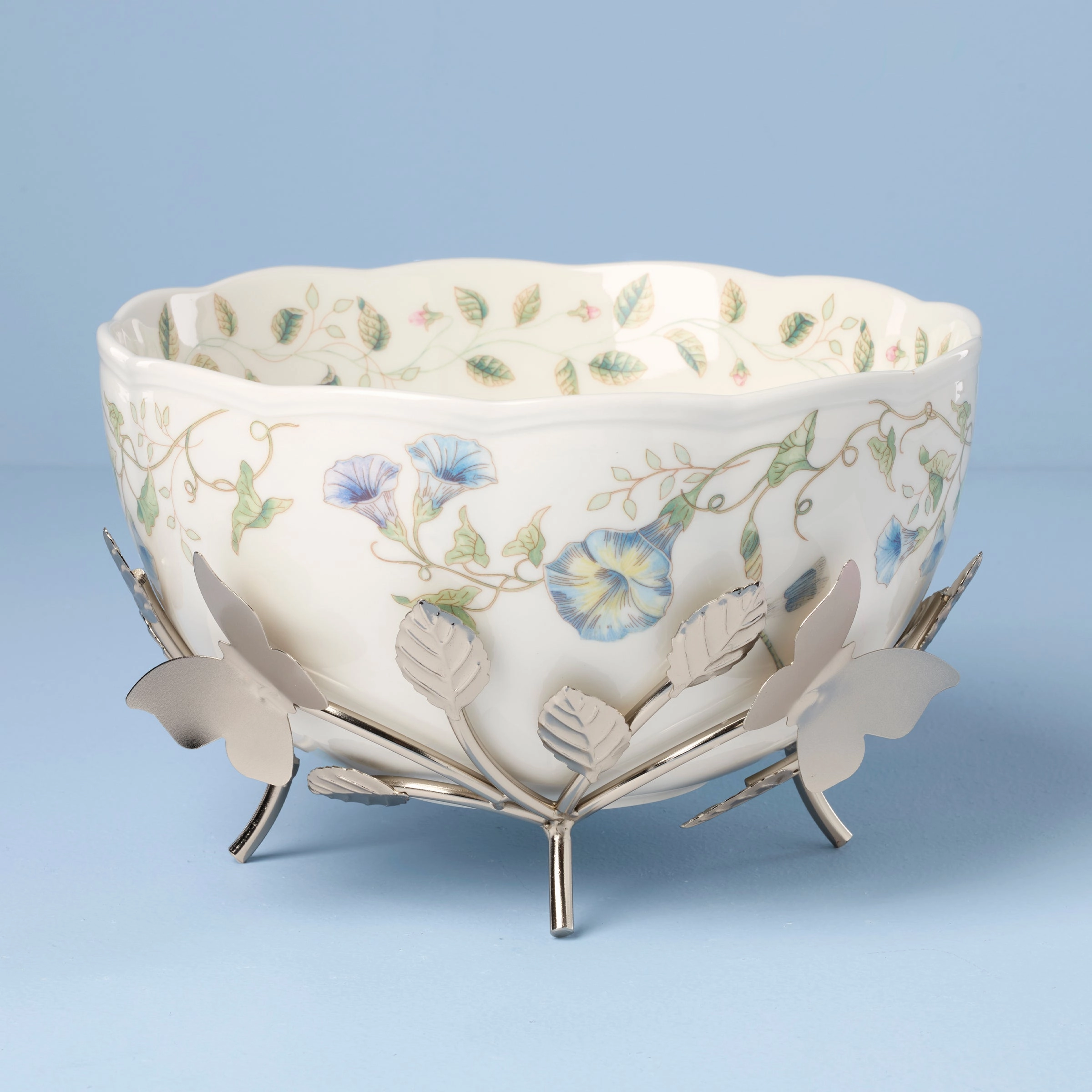 Butterfly Meadow 25th Anniversary Bowl With Standafternoon tea dessert tray