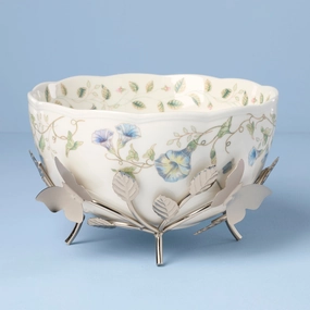 Butterfly Meadow 25th Anniversary Bowl With Standmodern kitchen decor ,kitchen dinner set ,dinnerware 