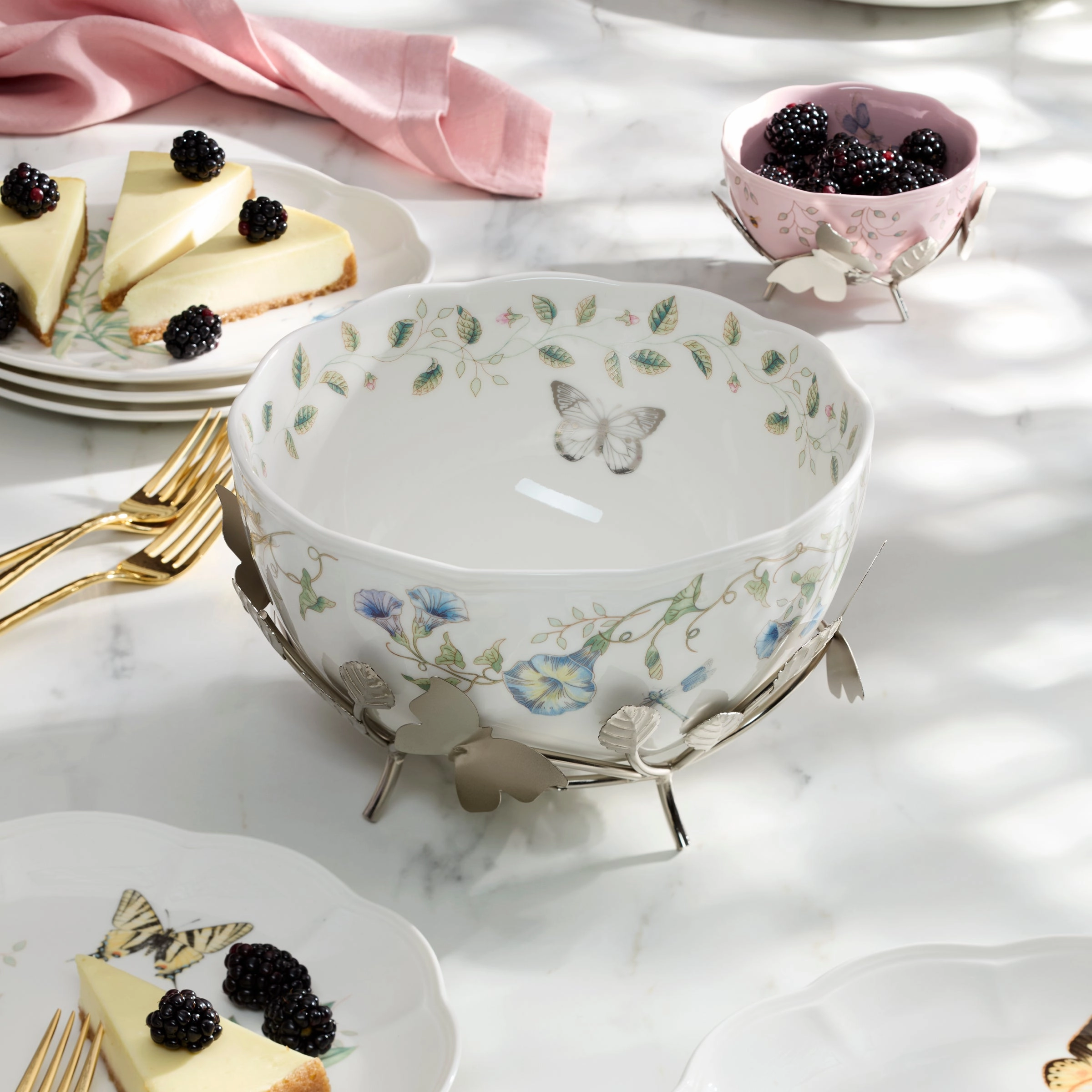 Butterfly Meadow 25th Anniversary Bowl With Stand