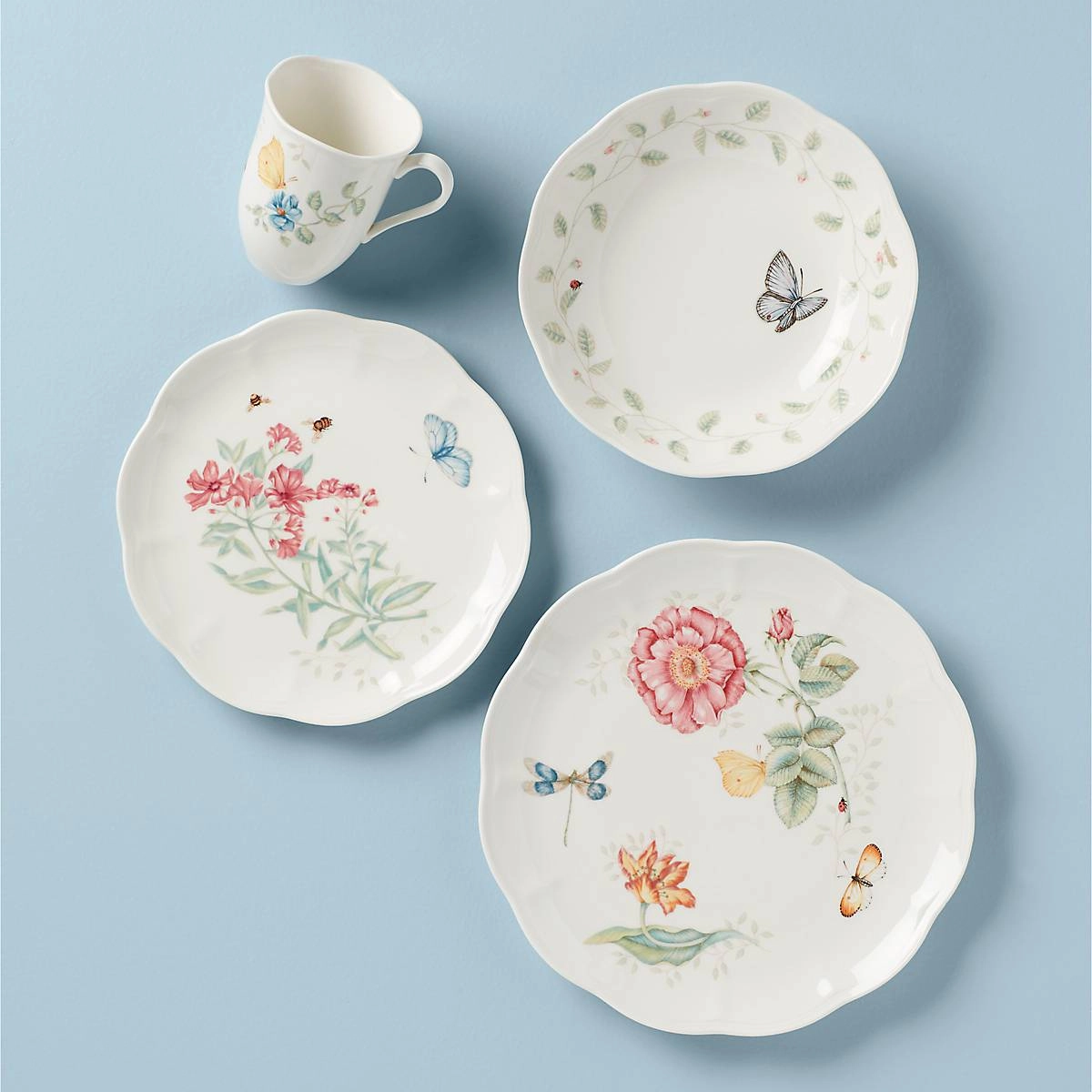 Butterfly Meadow 4-Piece Place Settingmodern kitchen decor ,kitchen dinner set ,dinnerware 