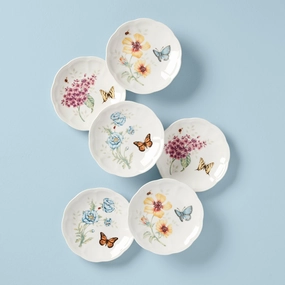 Butterfly Meadow 6-Piece Tidbit Plate Setmodern kitchen decor ,kitchen dinner set ,dinnerware 