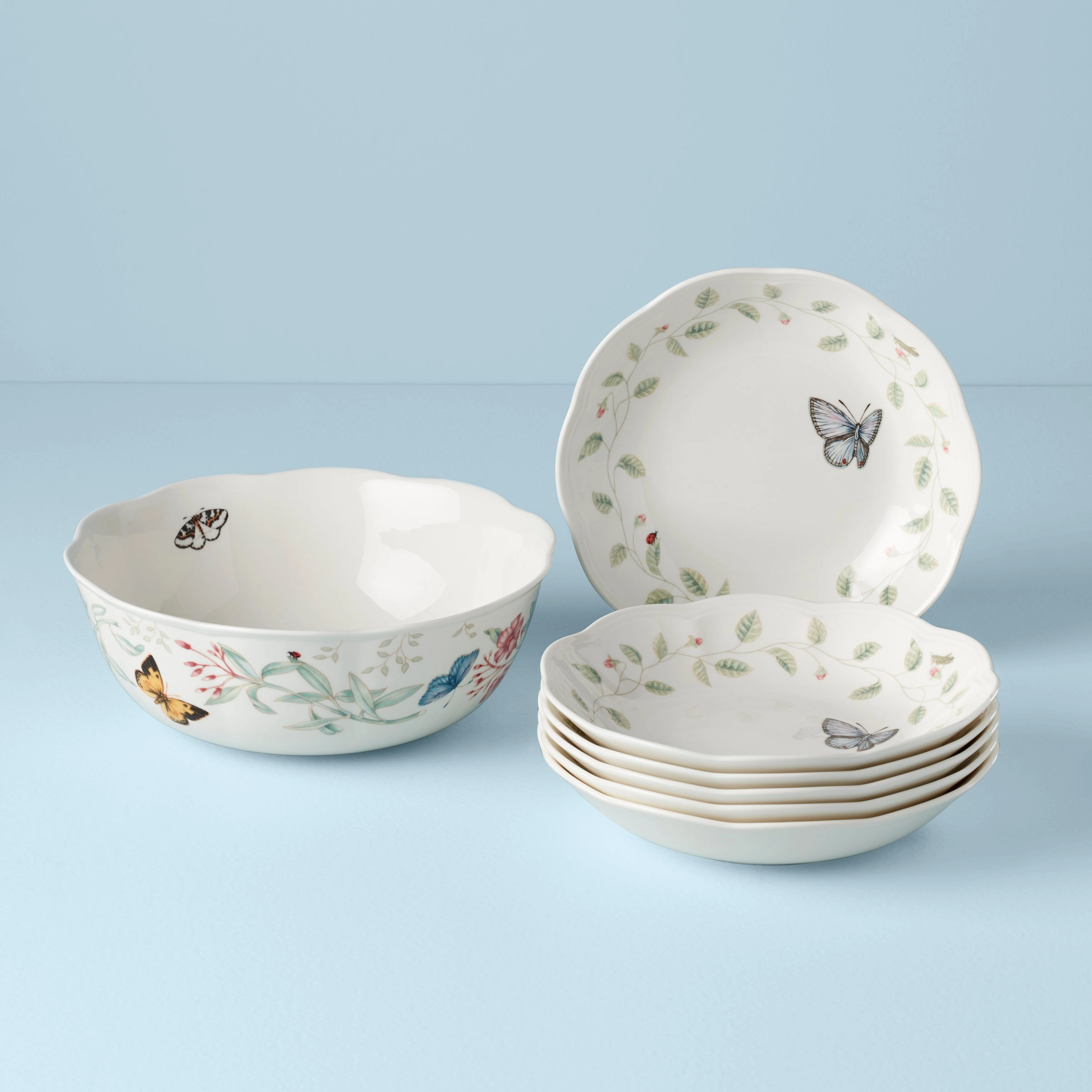Butterfly Meadow 7-Piece Bowl Setafternoon tea dessert tray