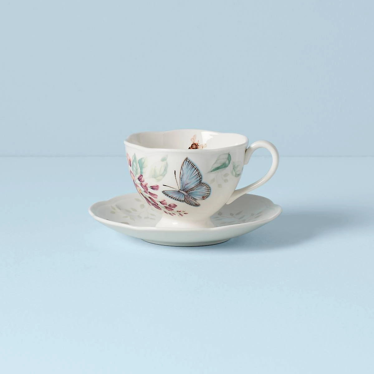 Butterfly Meadow Blue Cup & Saucerglass cups ,personalized mugs 