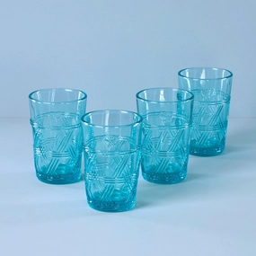 Butterfly Meadow Blue Tall Glasses - Set Of 4glass cups ,personalized mugs 