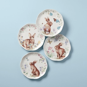 Butterfly Meadow Bunny Accent Plates - Set of 4modern kitchen decor ,kitchen dinner set ,dinnerware 