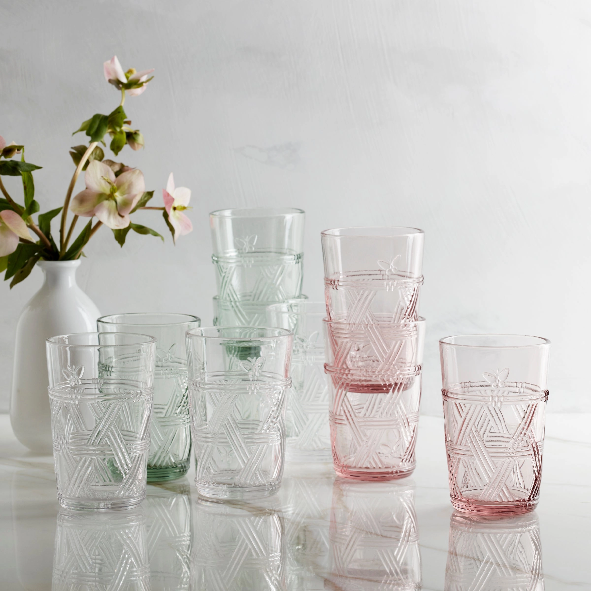 Butterfly Meadow Clear Tall Glasses - Set Of 4