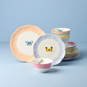 Butterfly Meadow Colors 18-Piece Dinnerware Setmodern kitchen decor ,kitchen dinner set ,dinnerware 