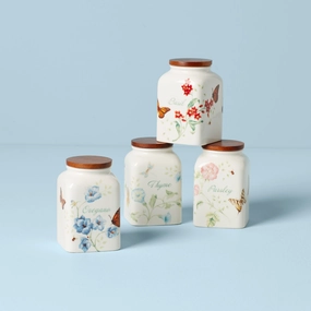Butterfly Meadow Cooking Spice Jars - Set Of 4modern kitchen decor ,kitchen dinner set ,dinnerware 