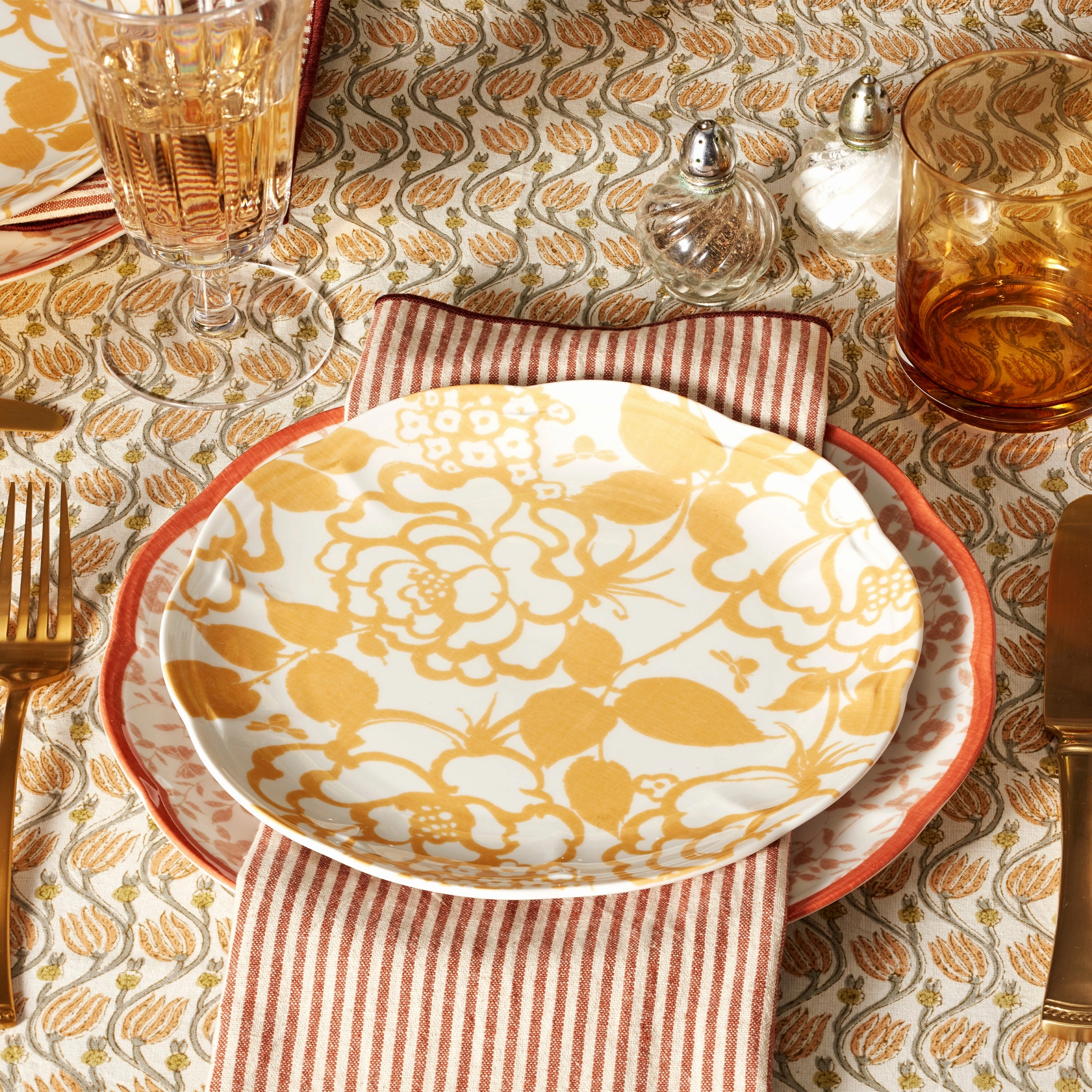 Butterfly Meadow Cottage Goldenrod Accent Plates - Set of 4