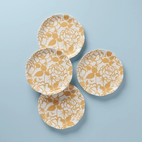 Butterfly Meadow Cottage Goldenrod Accent Plates - Set of 4modern kitchen decor ,kitchen dinner set ,dinnerware 