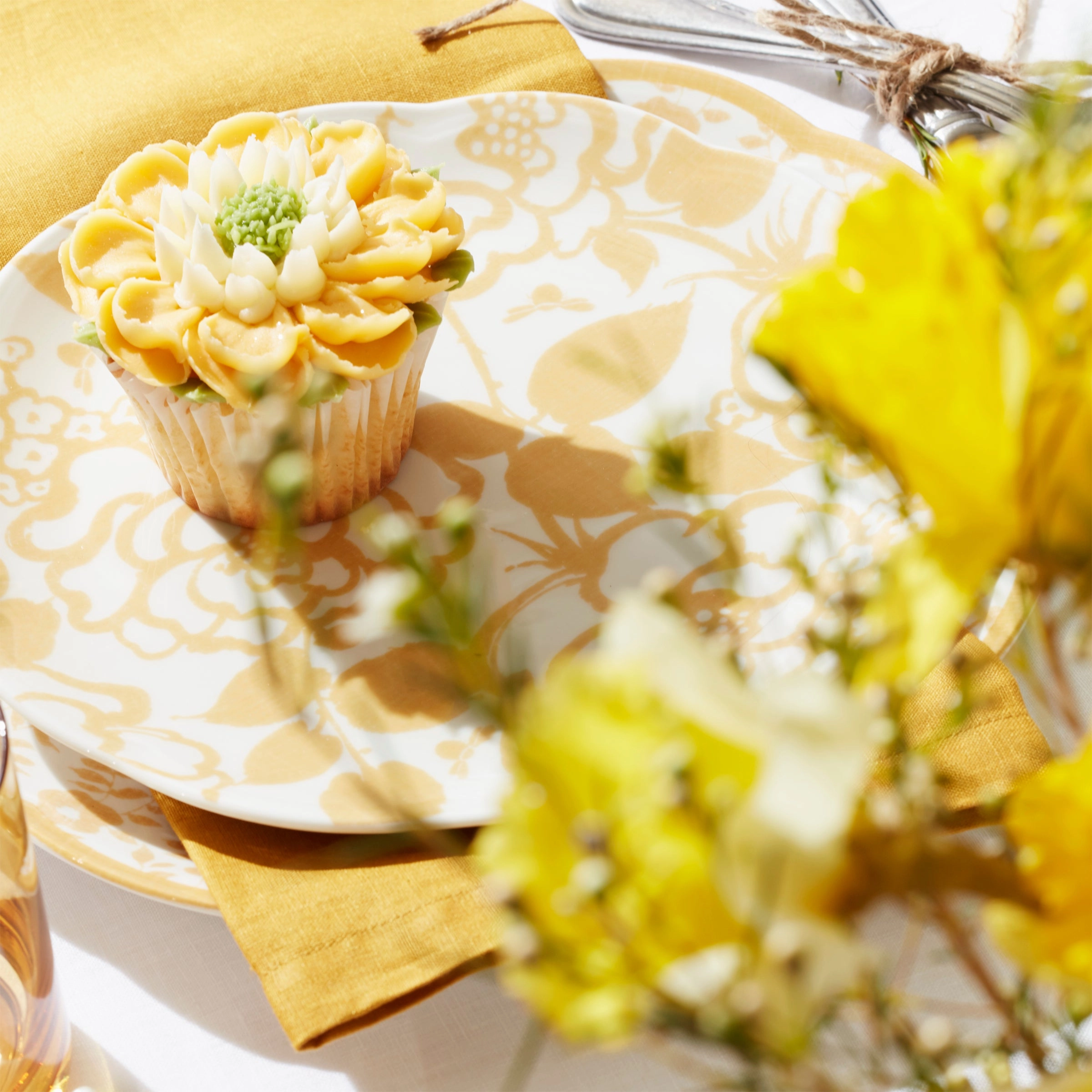 Butterfly Meadow Cottage Goldenrod Accent Plates - Set of 4