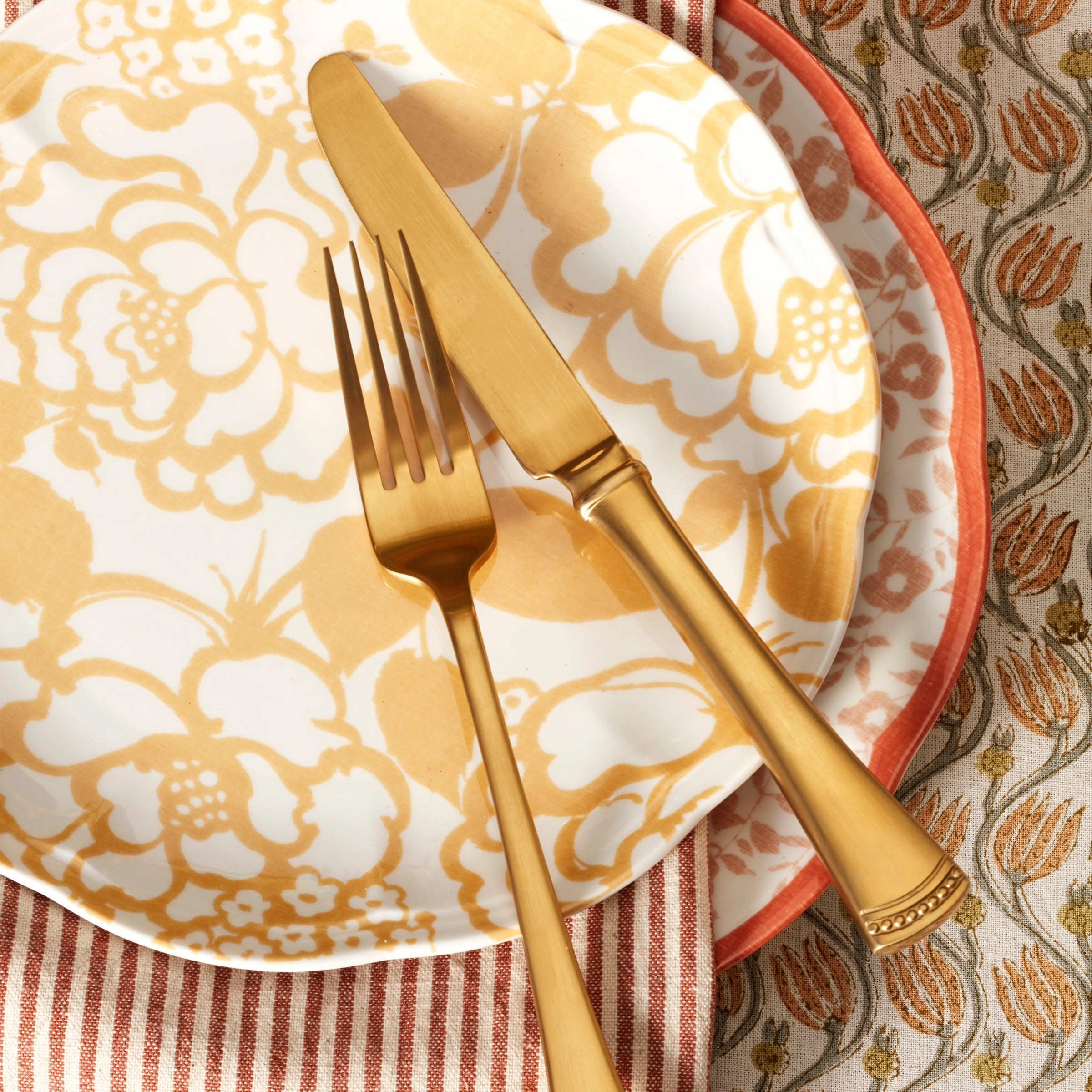 Butterfly Meadow Cottage Goldenrod Accent Plates - Set of 4