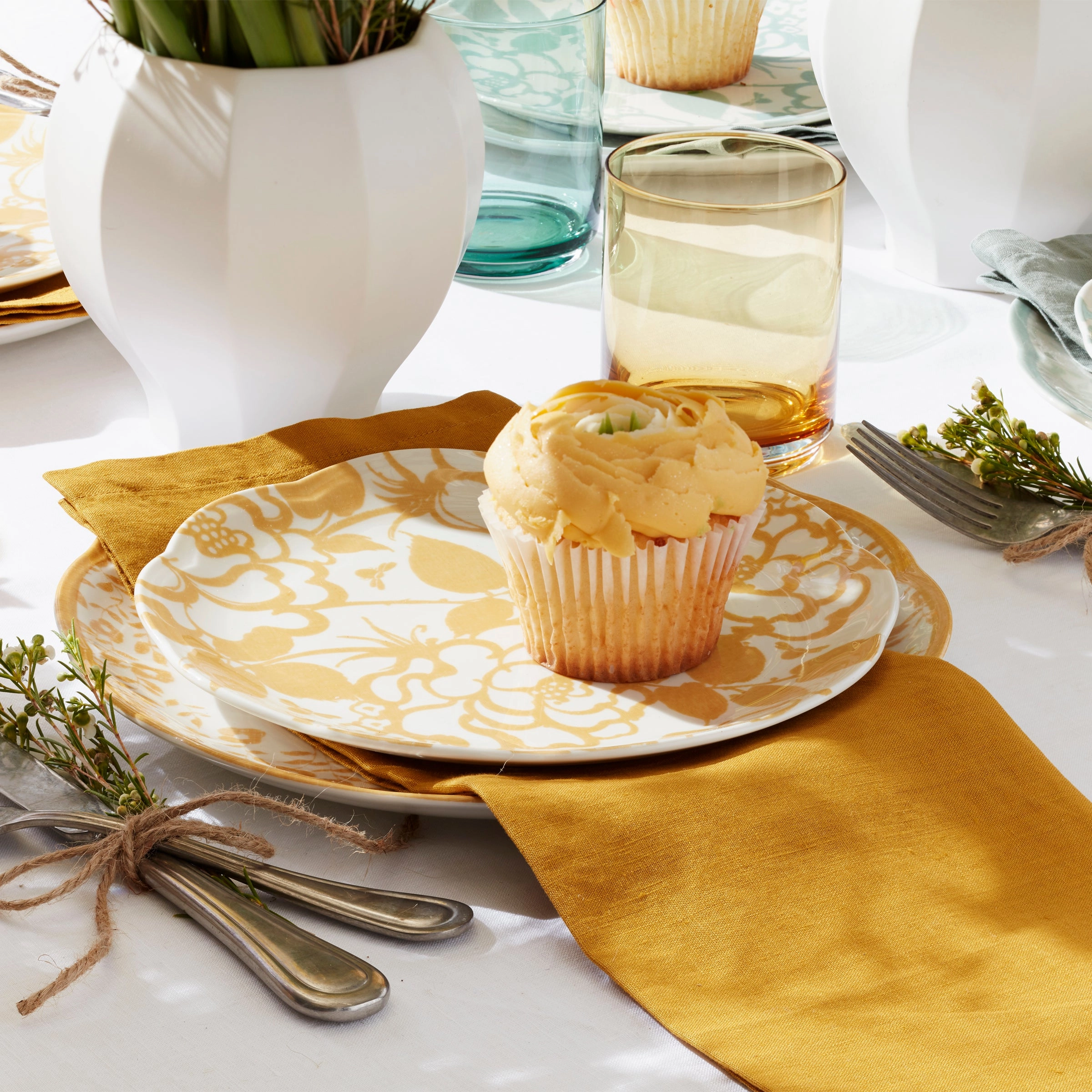 Butterfly Meadow Cottage Goldenrod Accent Plates - Set of 4