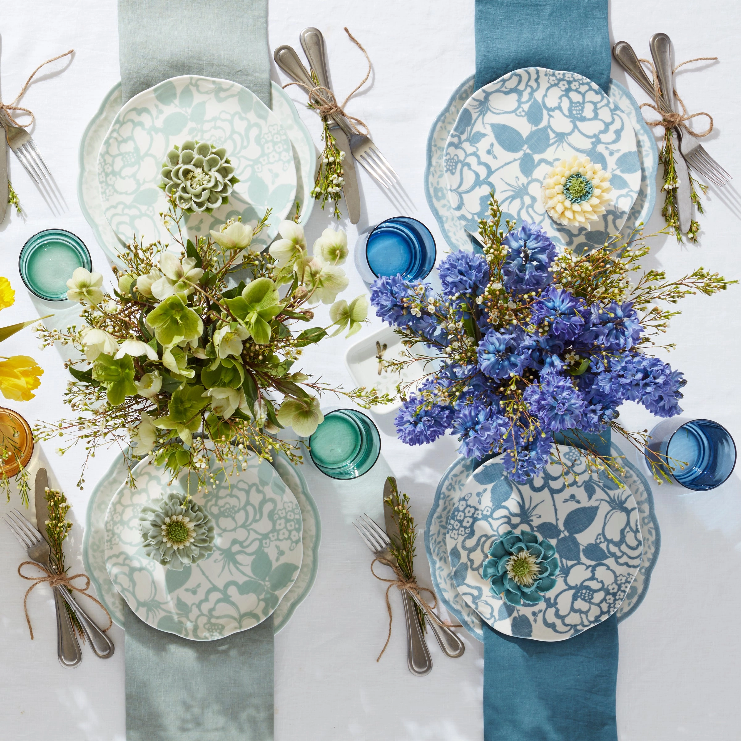 Butterfly Meadow Cottage Sage Accent Plates - Set of 4