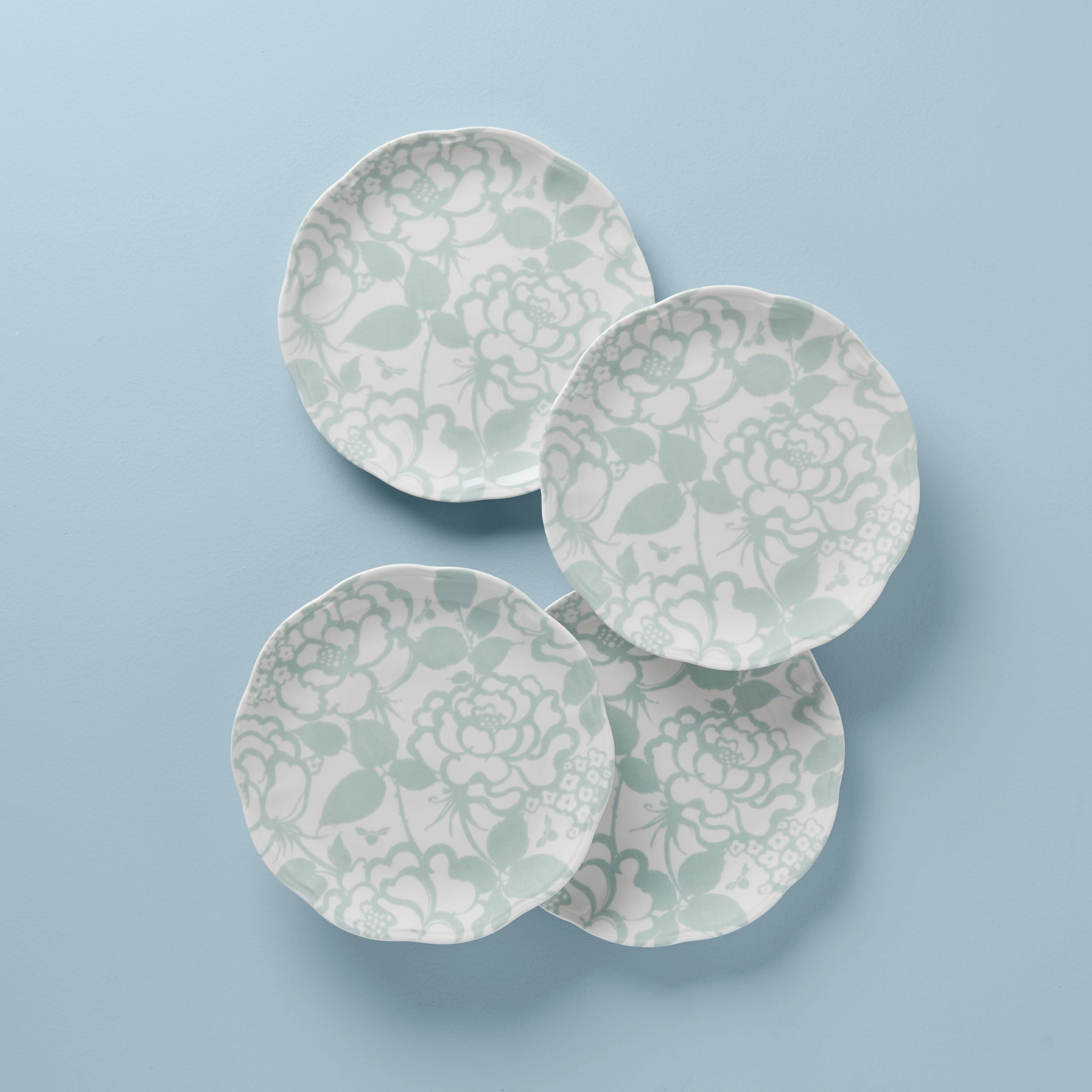 Butterfly Meadow Cottage Sage Accent Plates - Set of 4modern kitchen decor ,kitchen dinner set ,dinnerware 