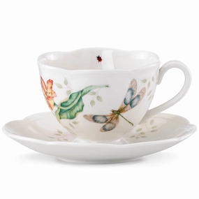 Butterfly Meadow Dragonfly Cup & Saucerglass cups ,personalized mugs 