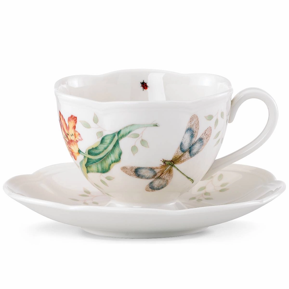 Butterfly Meadow Dragonfly Cup & Saucerglass cups ,personalized mugs 