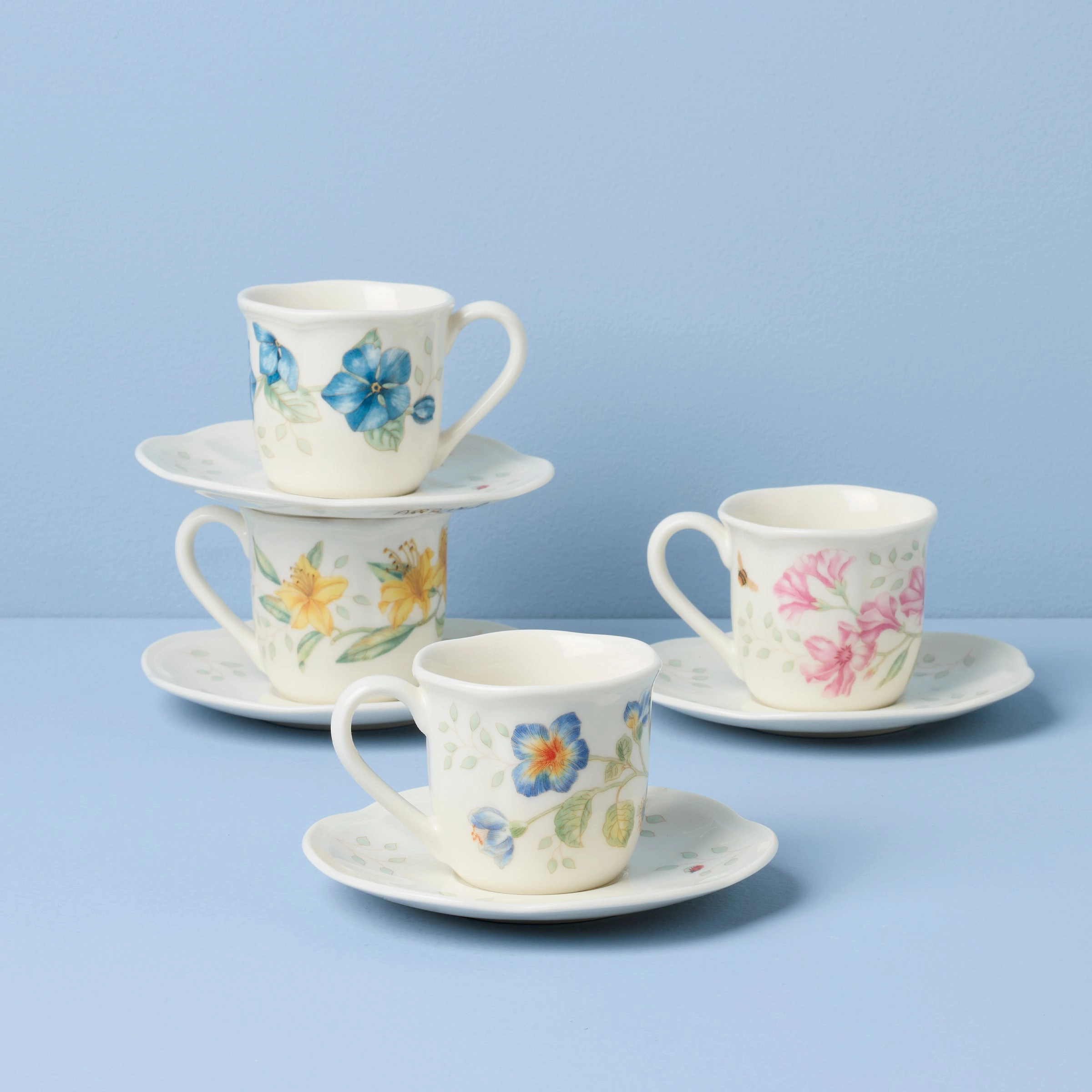 Butterfly Meadow Espresso Cup & Saucers - Set of 4