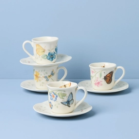 Butterfly Meadow Espresso Cup & Saucers - Set of 4modern kitchen decor ,kitchen dinner set ,dinnerware 