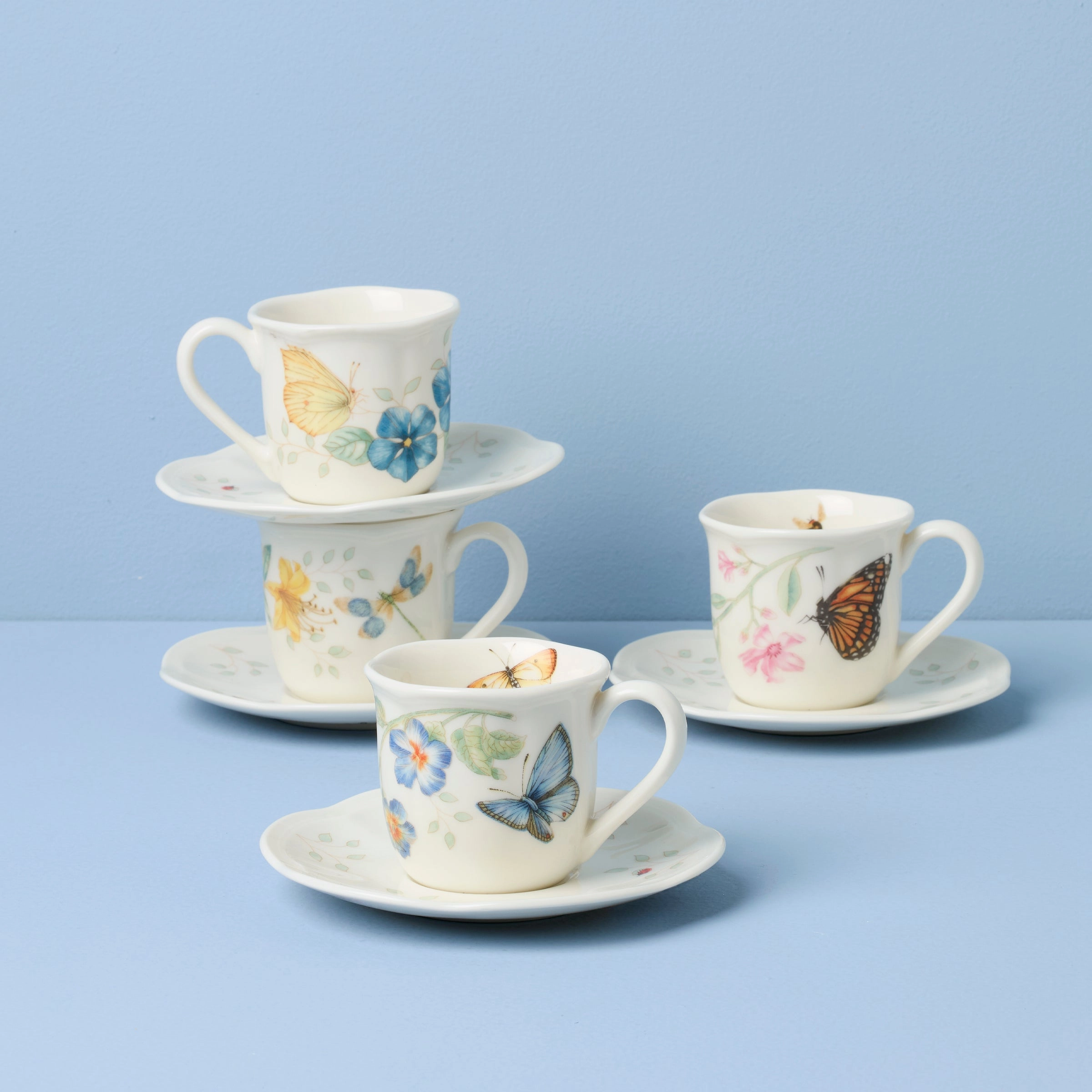 Butterfly Meadow Espresso Cup & Saucers - Set of 4modern kitchen decor ,kitchen dinner set ,dinnerware 