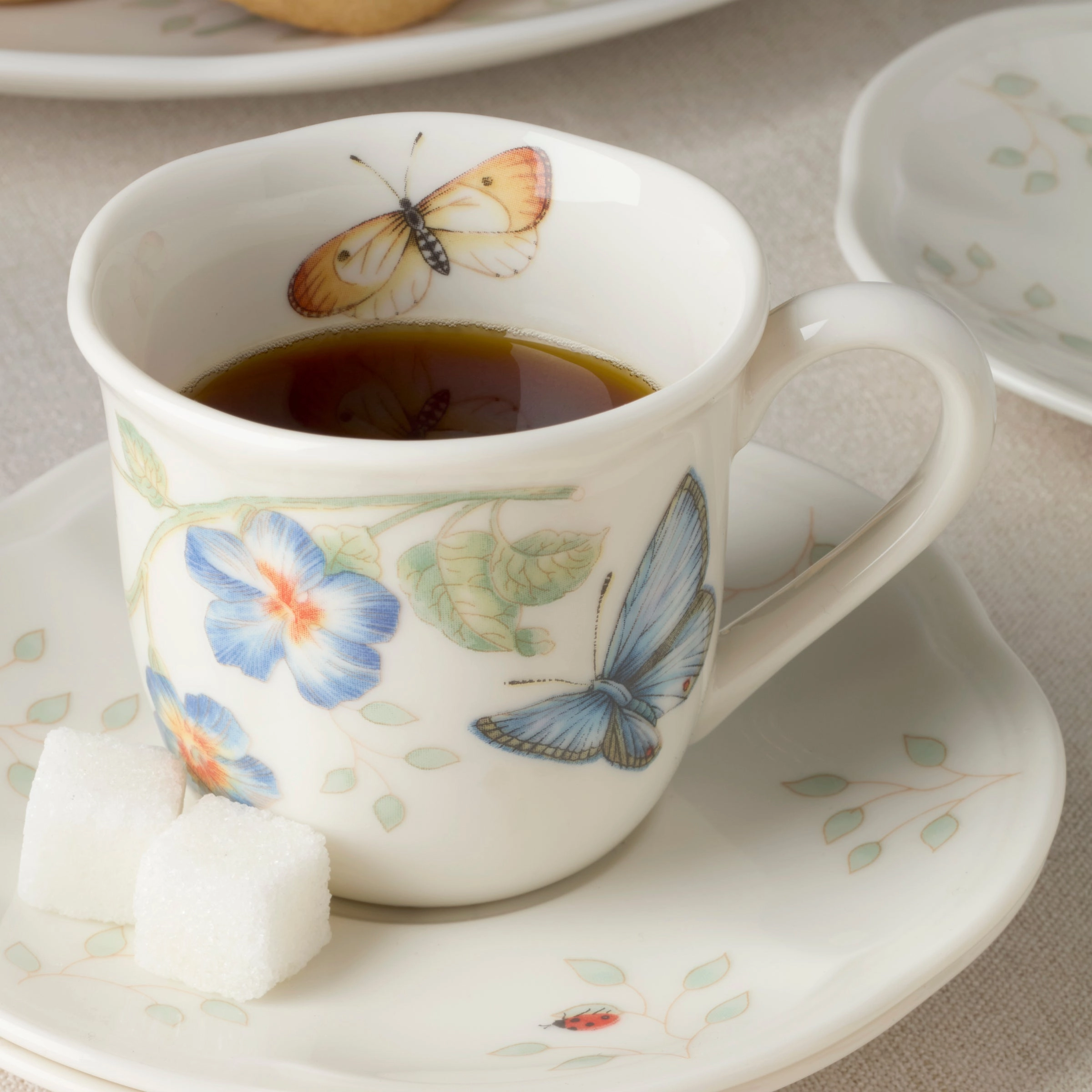 Butterfly Meadow Espresso Cup & Saucers - Set of 4