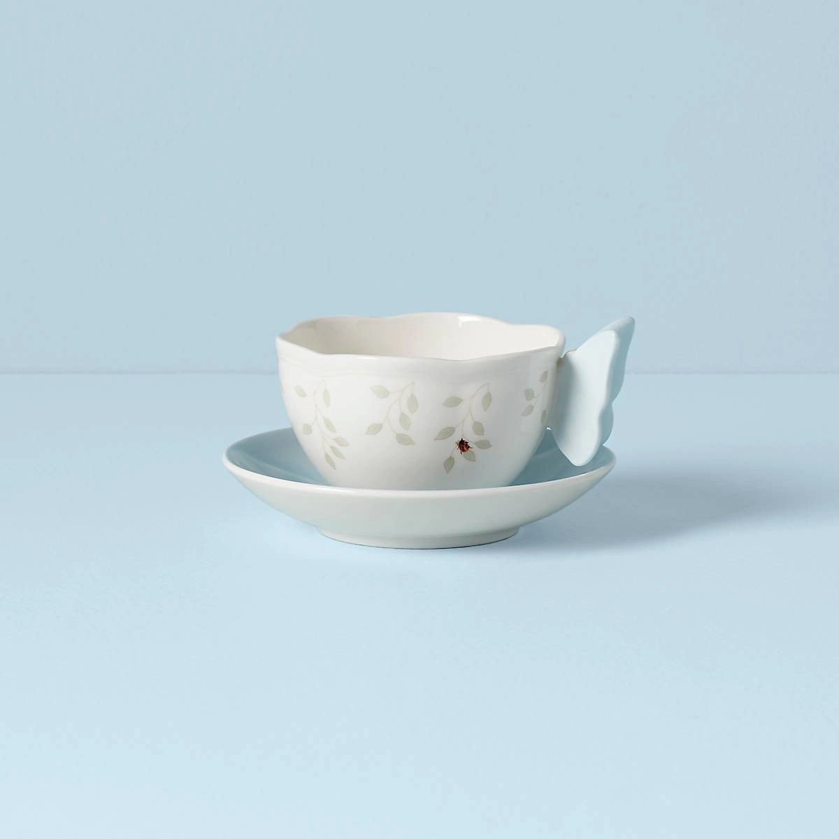 Butterfly Meadow Floral Blue Cup & Saucermodern kitchen decor ,kitchen dinner set ,dinnerware 
