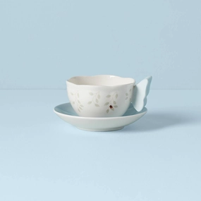 Butterfly Meadow Floral Blue Cup & Saucerglass cups ,personalized mugs 