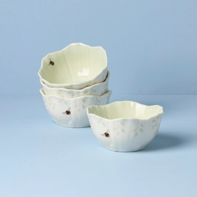 Butterfly Meadow Floral Green Dessert Bowls - Set of 4modern kitchen decor ,kitchen dinner set ,dinnerware 