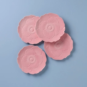 Butterfly Meadow Floral Pink Accent Plates - Set of 4modern kitchen decor ,kitchen dinner set ,dinnerware 