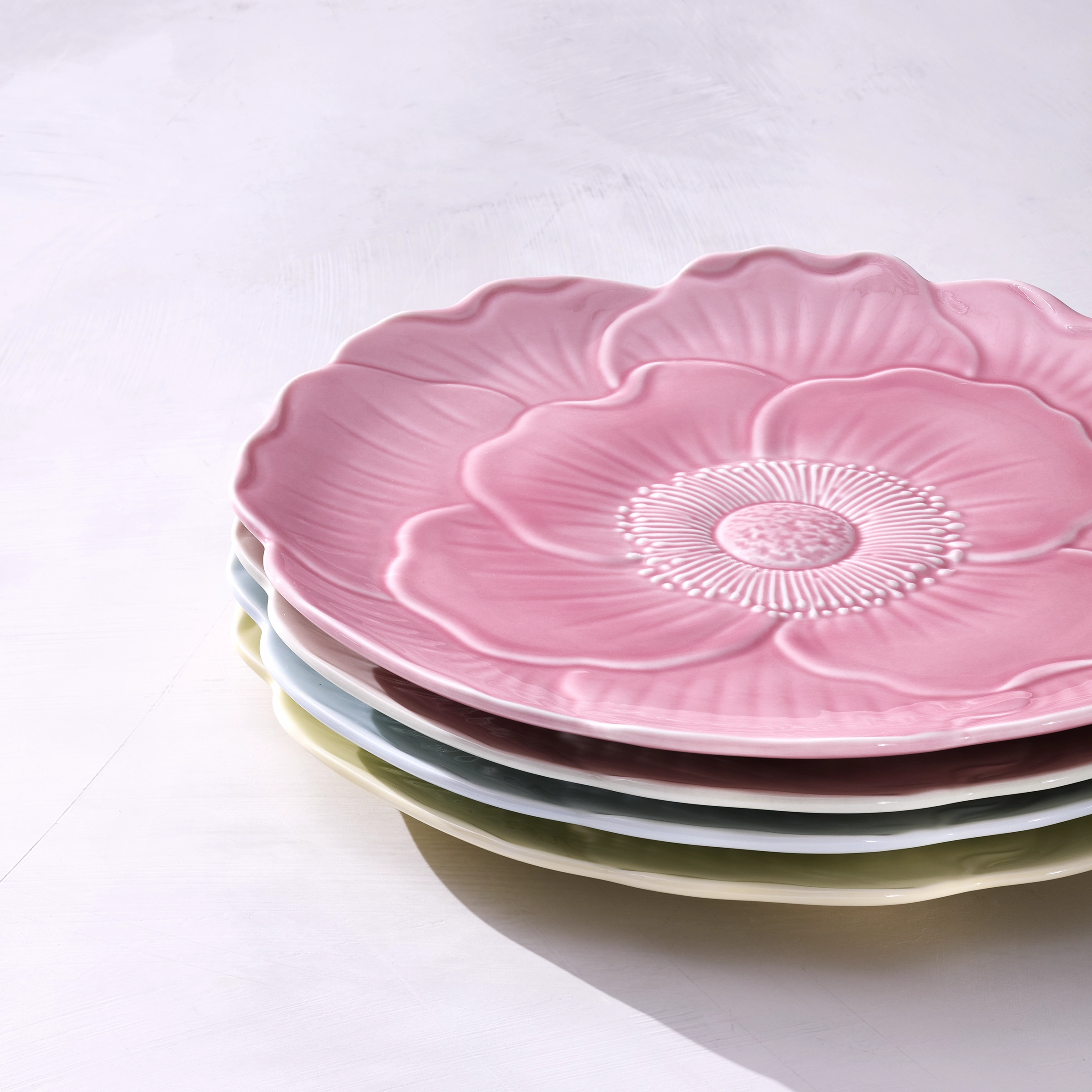 Butterfly Meadow Floral Pink Accent Plates - Set of 4