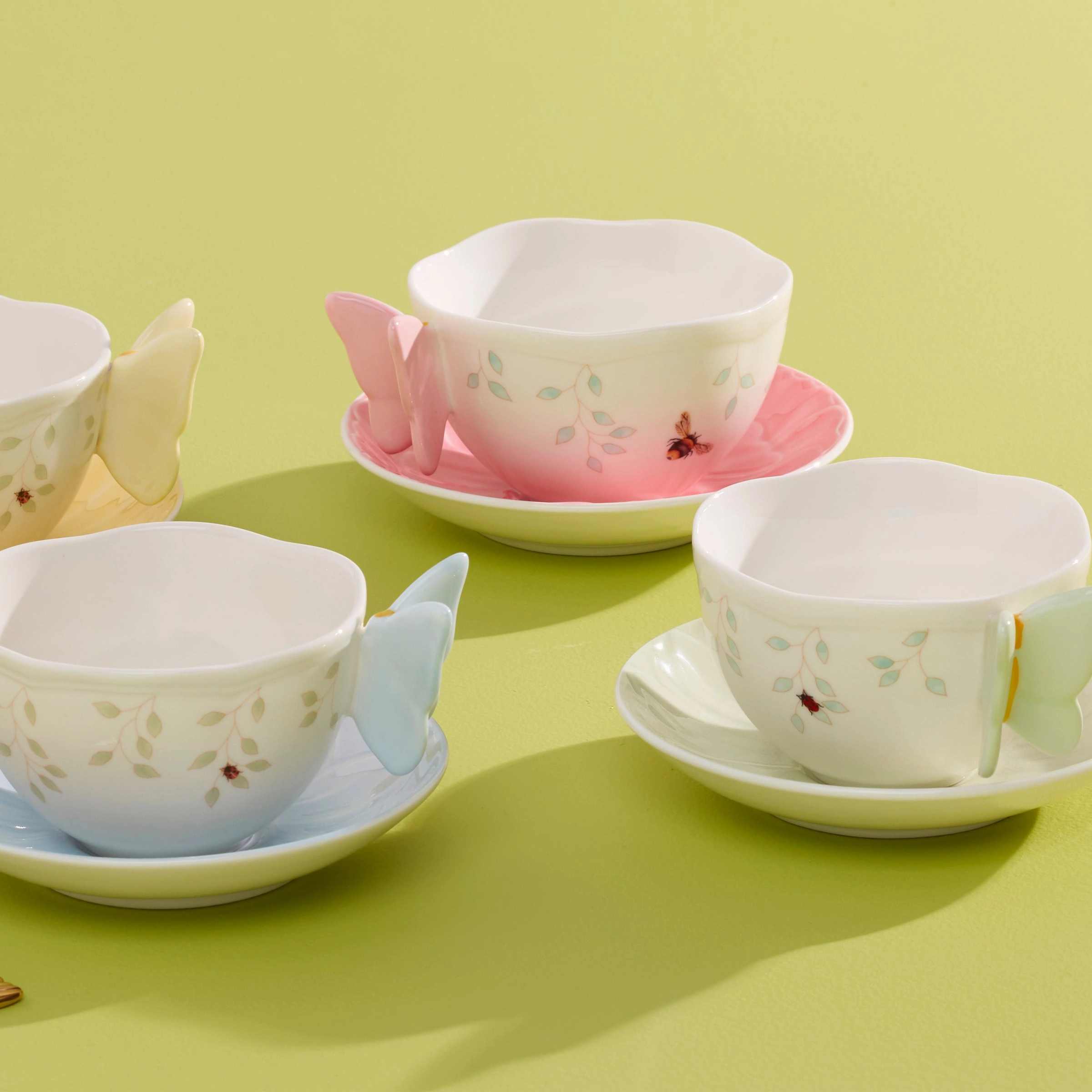 Butterfly Meadow Floral Yellow Cup & Saucer