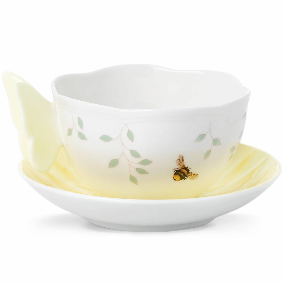 Butterfly Meadow Floral Yellow Cup & Saucer