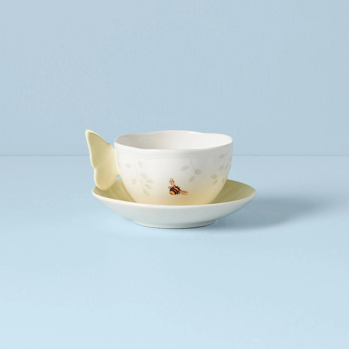 Butterfly Meadow Floral Yellow Cup & Saucer