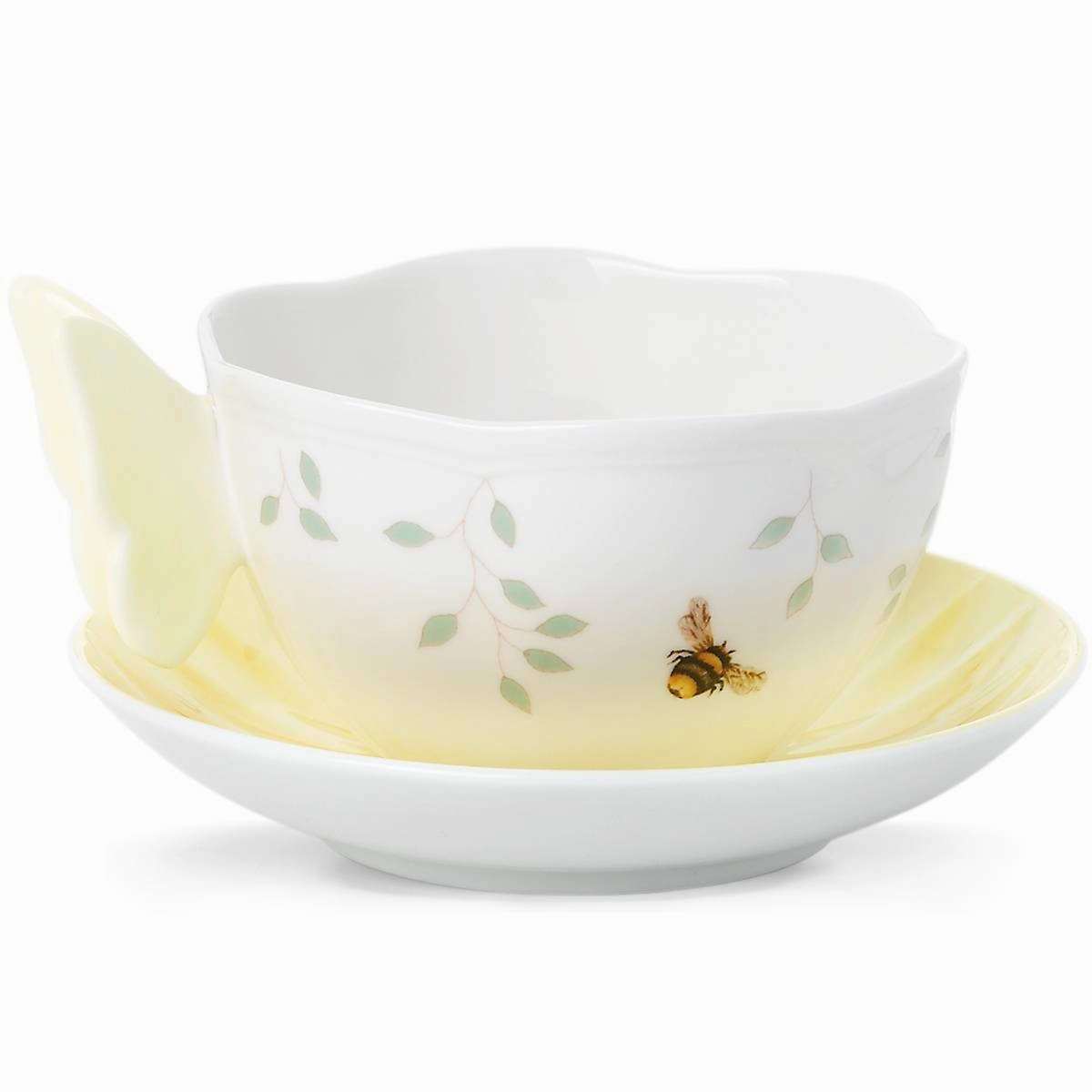 Butterfly Meadow Floral Yellow Cup & Saucer