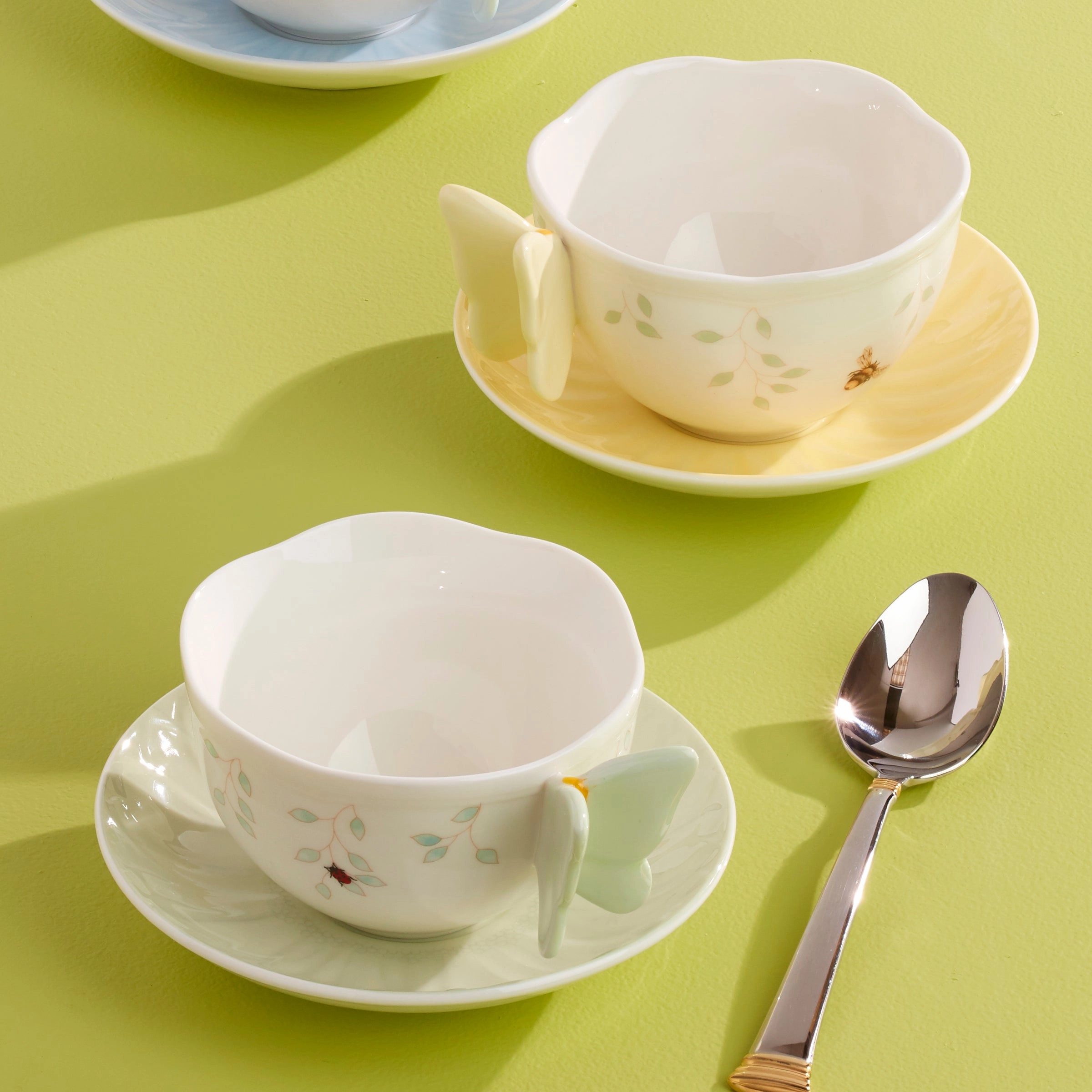 Butterfly Meadow Floral Yellow Cup & Saucer