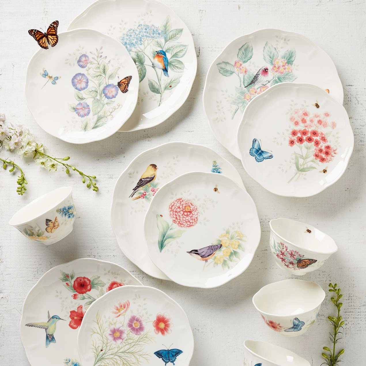 Butterfly Meadow Flutter Mugs - Set of 4