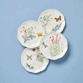 Butterfly Meadow Herbs Accent Plates - Set of 4modern kitchen decor ,kitchen dinner set ,dinnerware 