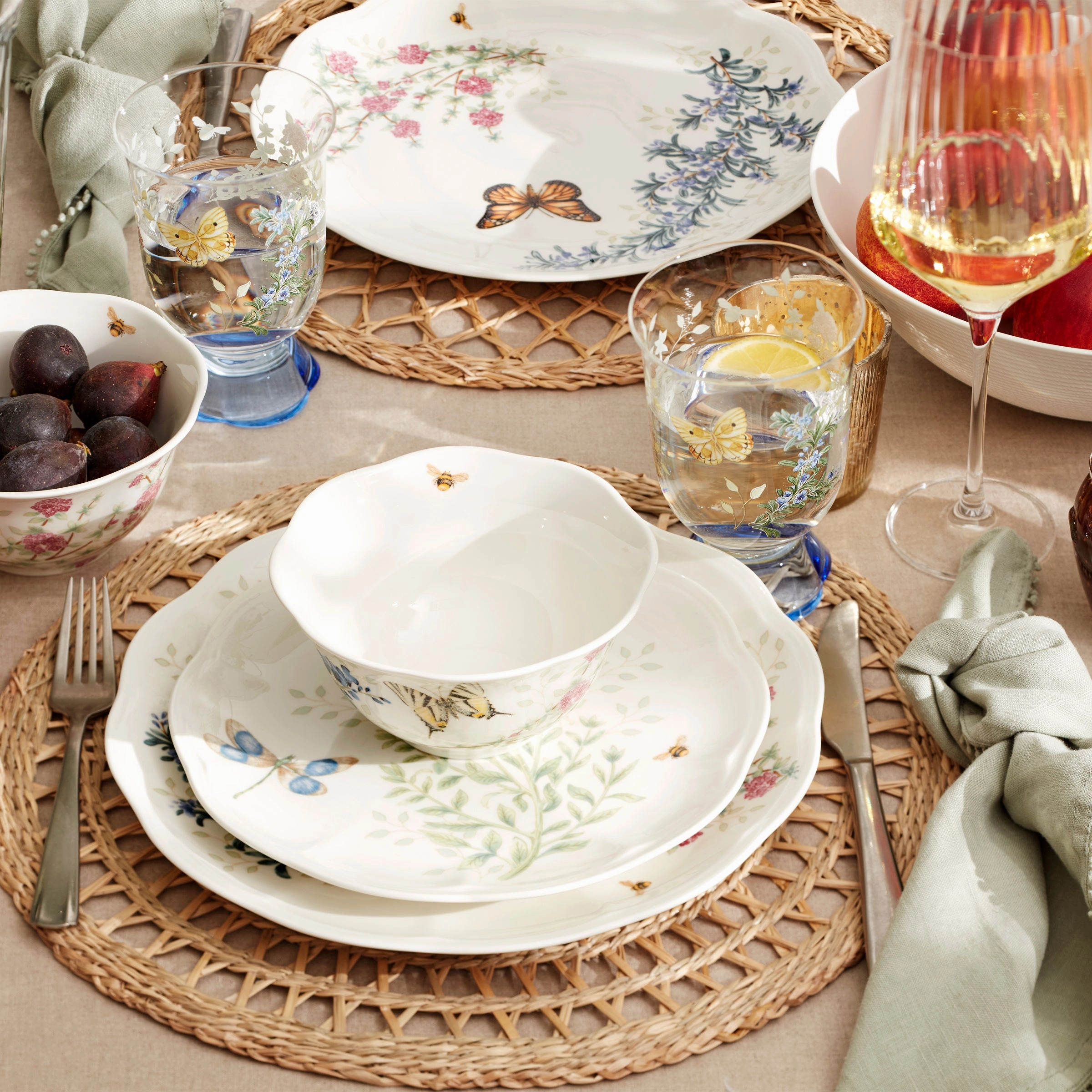 Butterfly Meadow Herbs Accent Plates - Set of 4
