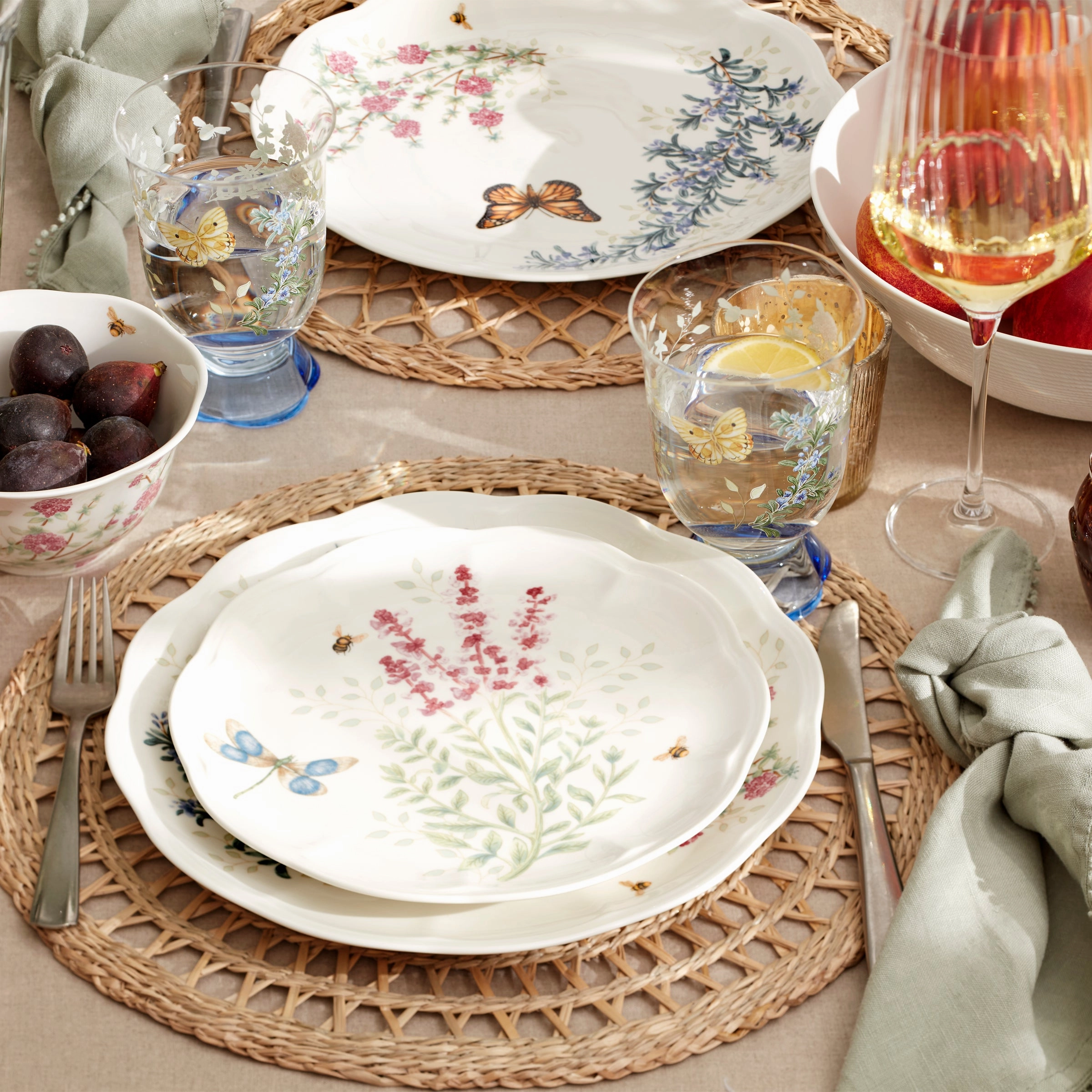 Butterfly Meadow Herbs Accent Plates - Set of 4
