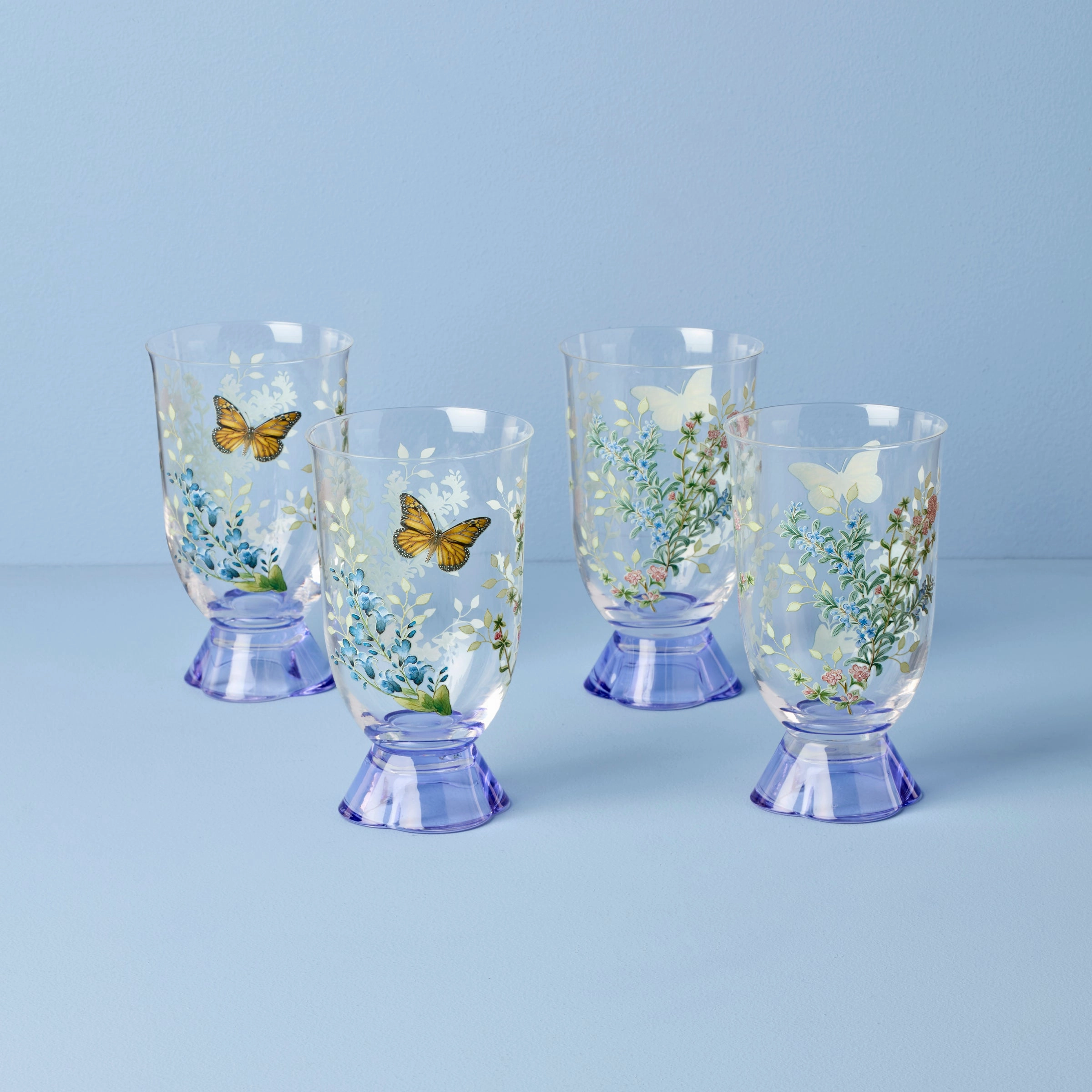 Butterfly Meadow Herbs Tall Tumblers - Set Of 4