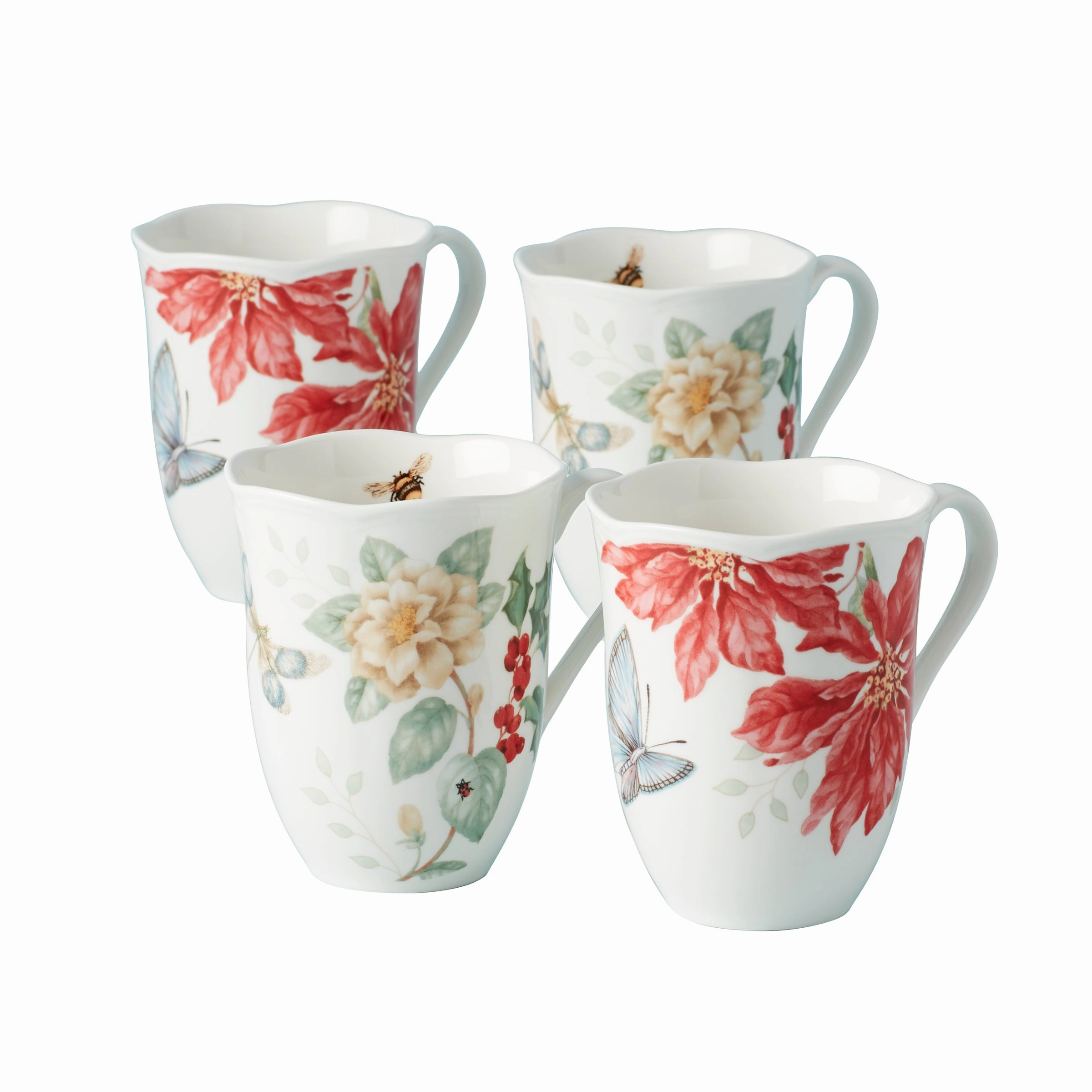 Butterfly Meadow Holiday Mugs - Set of 4
