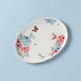 Butterfly Meadow Hydrangea Oval Platterafternoon tea dessert tray