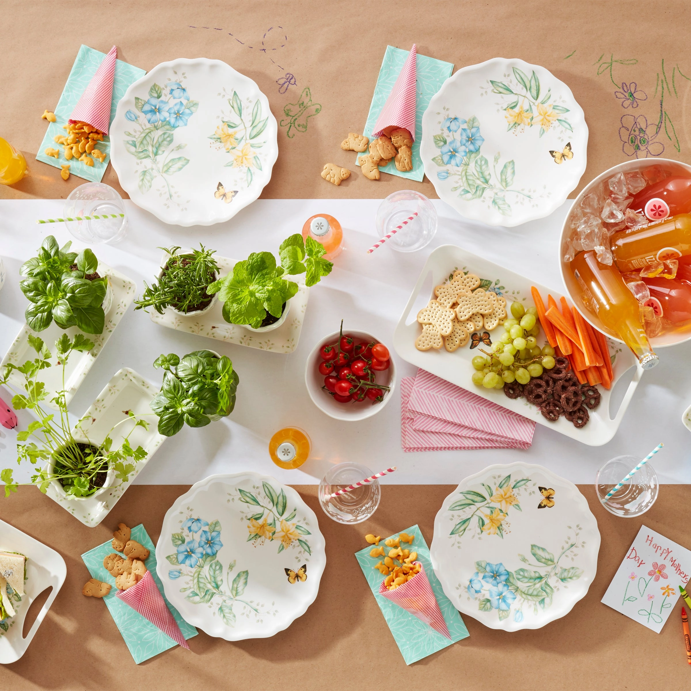 Butterfly Meadow Melamine Dinner Plates - Set of 4
